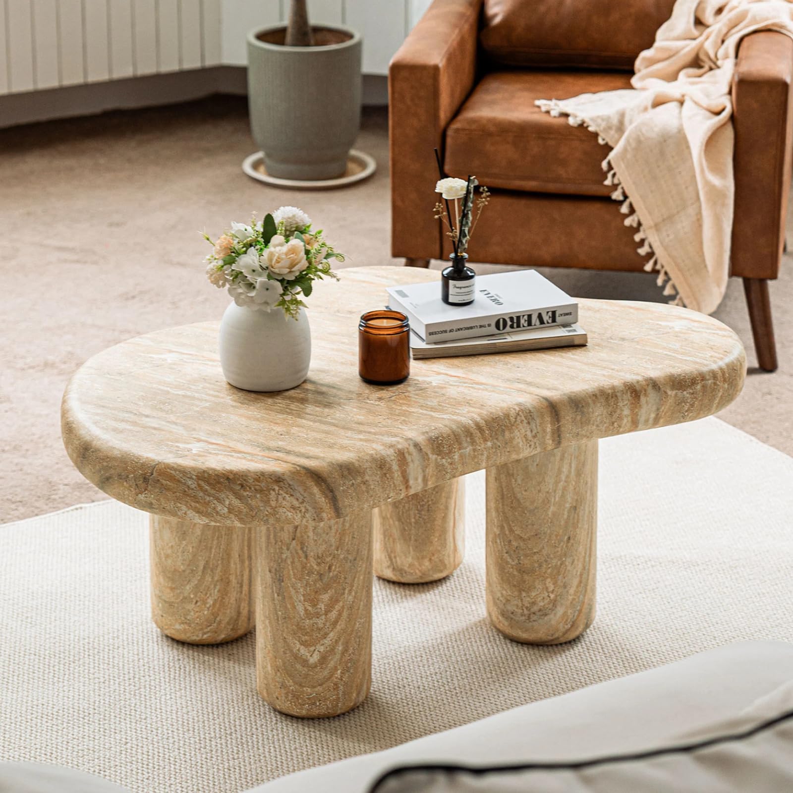 Amazon.com: DAYALANE Modern Stone Cloud Coffee Table - Accent