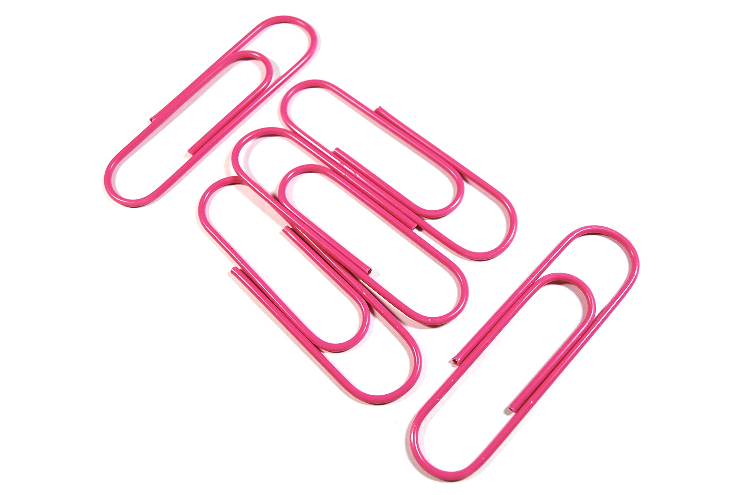 celloexpress Giant Coloured Metal Paperclips - 9.5cm / 3.75" - Large Sized Great Colours (Pink 9.5cm / 3.75", Pack of 25)