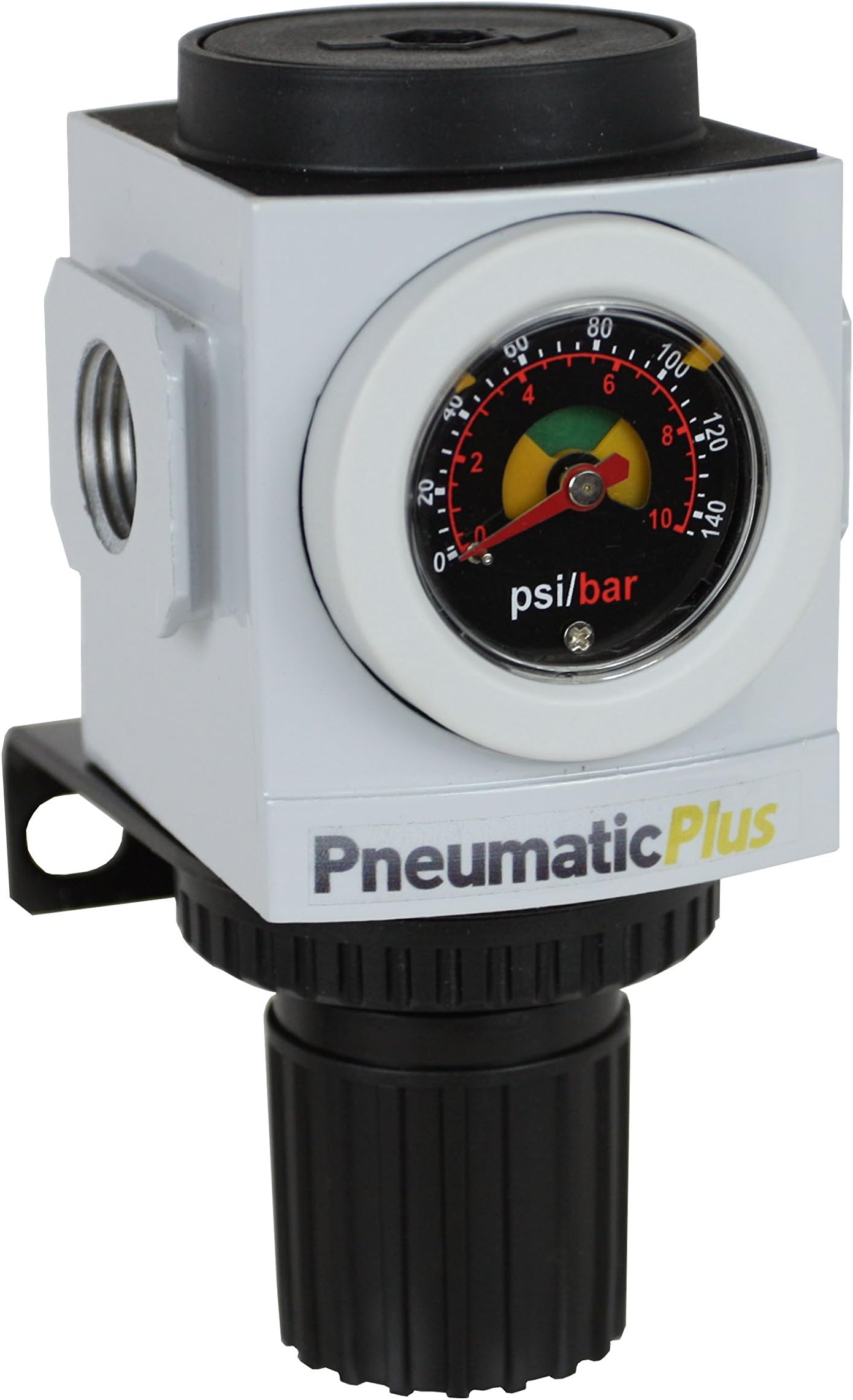 PneumaticPlus PPR Series Compressed Air Pressure Regulator - Embedded Gauge & Bracket Included (1/2" NPT)