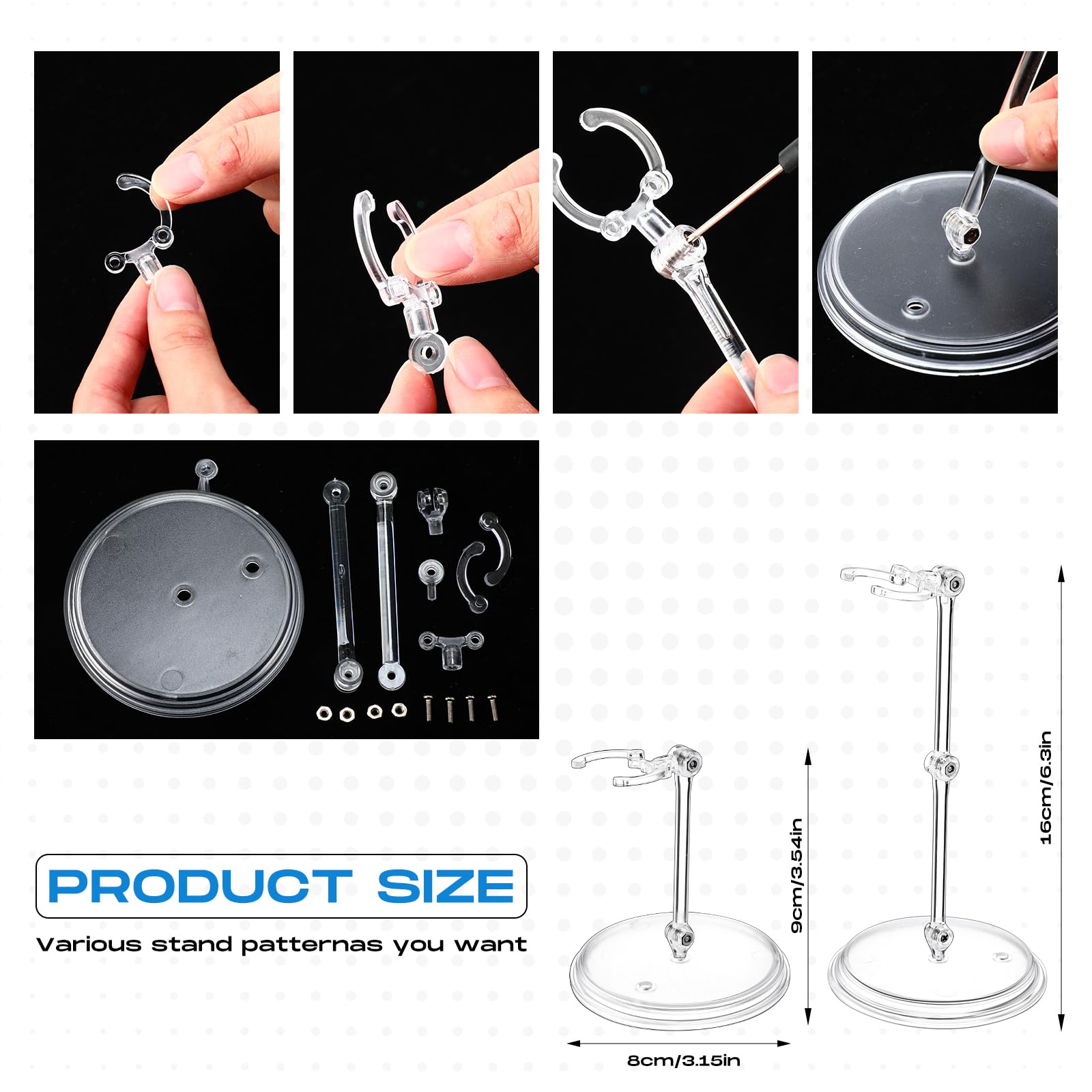 Figure Stand Action Figure Display Stands - 2/6/18/24 PC Transparent ...