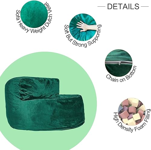 Miniatura 5 de Puf gigante para adultos con relleno, puf grande con funda 100% holandesa, sofá perezoso con relleno de espuma, asiento circular con respaldo