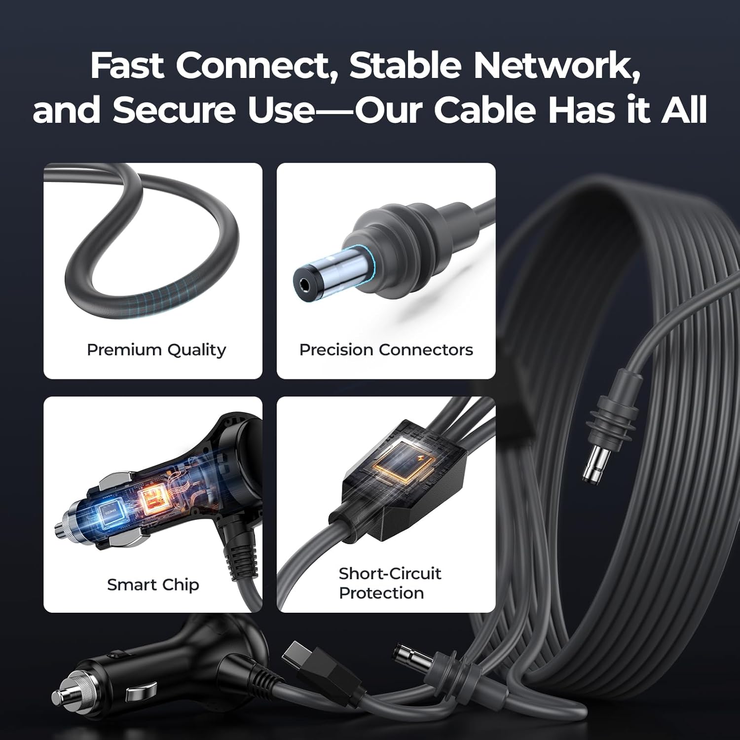 Starlink Mini 3 in 1 Cable 10FT, [Upgraded 100W Stable Power] USB C to DC, Car Charger & DC to DC Replacement Power Cord, IP65 Waterproof Starlink Mini Accessories Compatible with Starlink Mini Dish