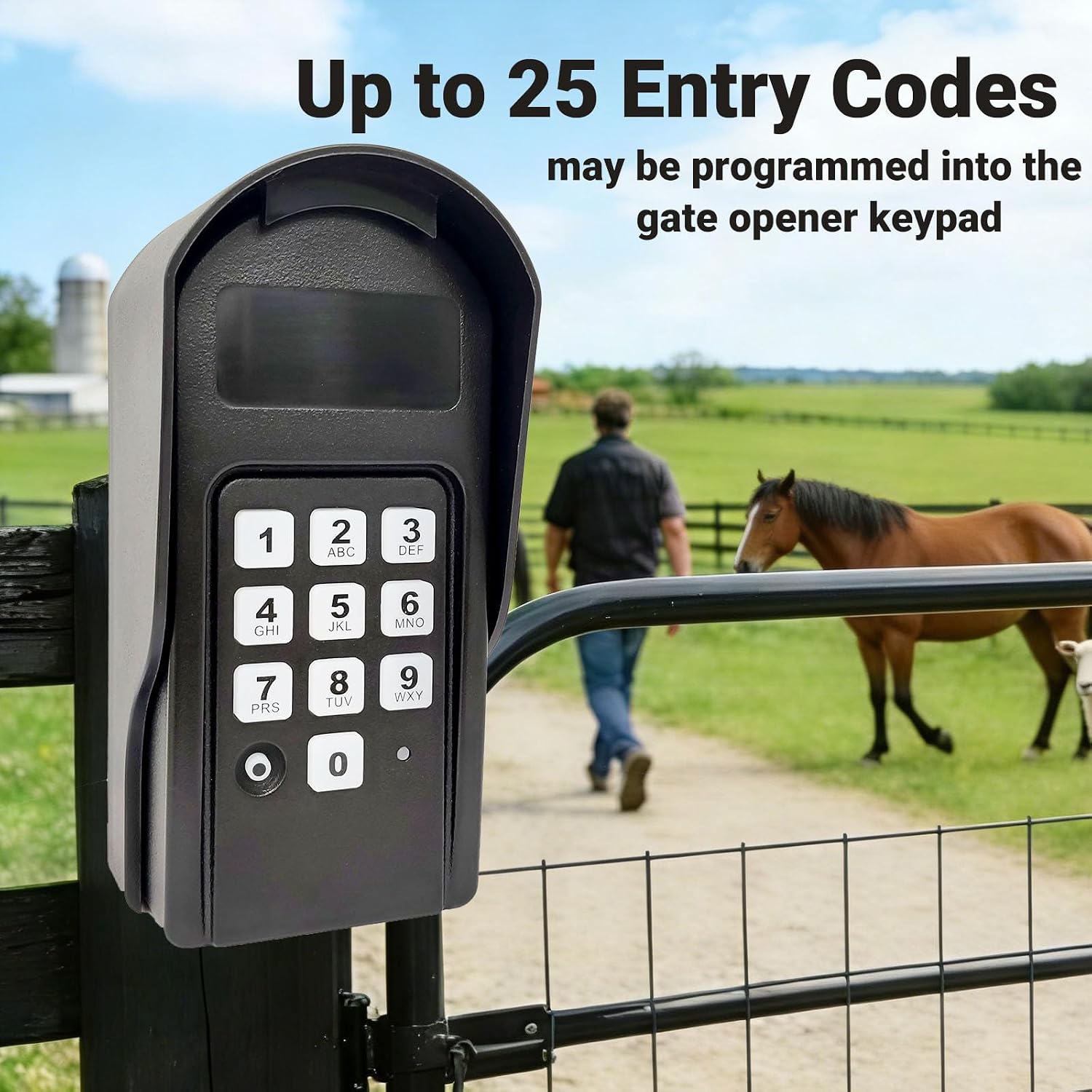 Wireless Digital Keypad FM137 Compatible with Mighty Mule Gate Opener Keypad for Mighty Mule Keypad Automatic Gate Openers 300mhz Fm137 Keypad Black