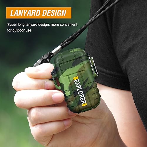 Miniatura 4 de Lafagiet Encendedor de arco impermeable, encendedor de arco de plasma dual, encendedor eléctrico sin llama recargable USB para vela, campamento