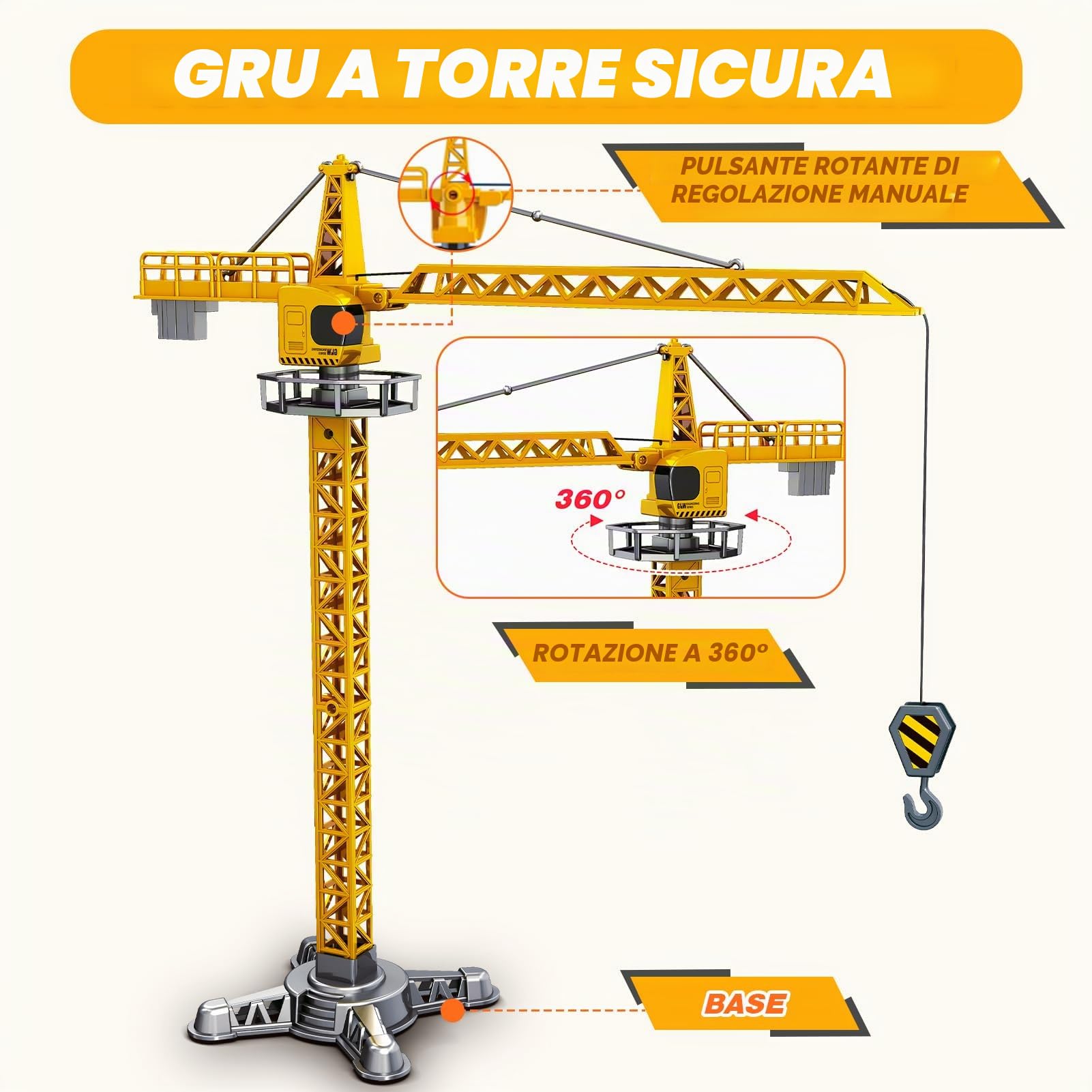 Veicoli da cantiere per ragazzi da 3 a 7 anni, veicoli da cantiere, per bambini, per auto, camion, gru, escavatore, camion ribaltabile, giocattolo per 3, 4, 5, 6, 7 anni, regali per ragazzi