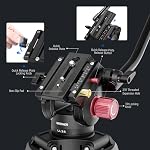NEEWER LL38 Trépied caméra vidéo de 79"/2m avec tête fluide & Vêtements de nettoyage, Trépied en métal lourd avec une plaque de libération rapide étape compatible avec Canon Nikon Sony Caméscope, Max Charger 17.6lb