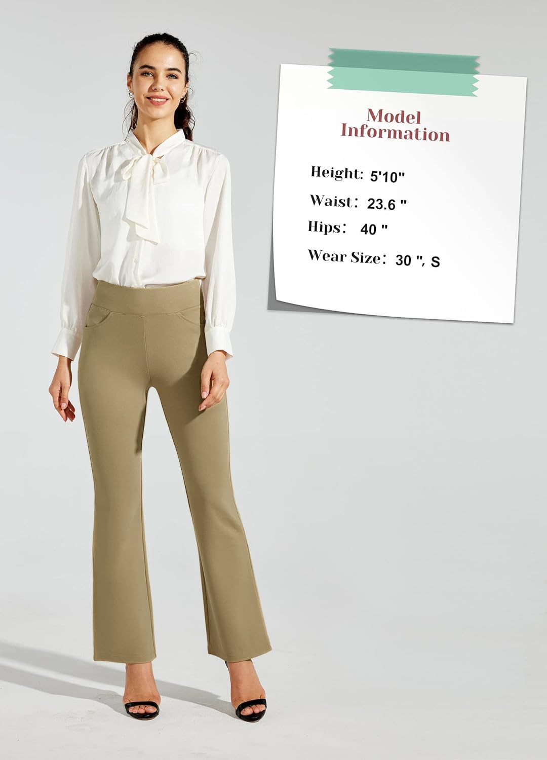 Willit Women's Yoga Dress Pants Bootcut Work Slacks Stretch Office Casual Flare Pants Petite/Regular 4 Pockets 28"/30" - Image 3