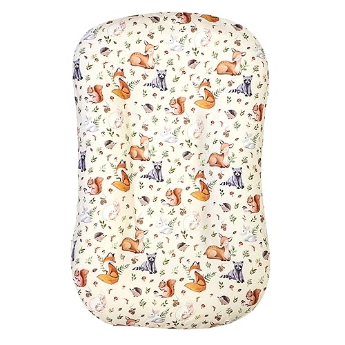 Miniatura 8 de Funda para tumbona para recién nacido, para niños y niñas, funda extraíble, ultra suave y cómoda, funda para tumbona infantil (animales del bosque)