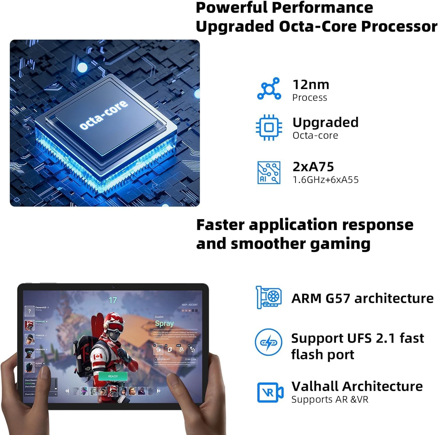 Android 15 Tablet, 11inch Tablets, 12GB+128GB+1TB, Support Face Unlock, 8000mAh Large Battery+18W Fast Charging , Octa-Core Processor, Dual Cameras, Dual WiFi6, Bluetooth,HD Touchscreen Display PC