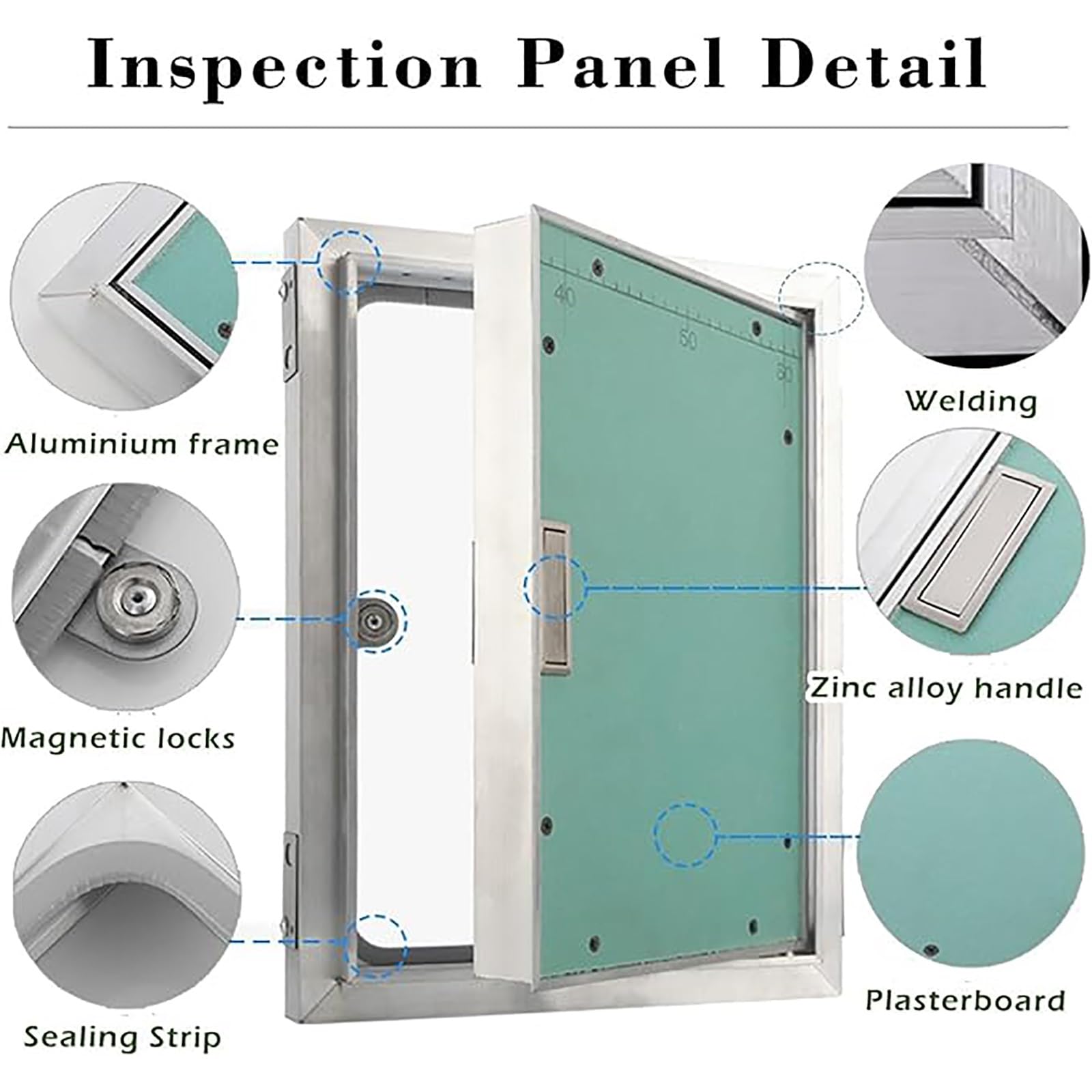 Genérico Panel de Acceso Empotrado para Paneles de Yeso - Puerta de inspección a Medida para Placas de Yeso Laminado de 55,9 x 45,7 cm (22 x 18 Pulgadas), Ideal para Acceso de Servicio en viviendas y