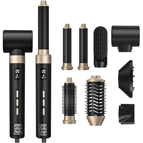 8 in 1 Blow Dryer Brush, Hot Air Styler with Detachable Blow Dryer, Hair Dryer Brush & Volumizer, Air Wrap Hair Styler Multi Styler Set – Curl, Dry, Straighten, Smooth, 3 Heat Settings