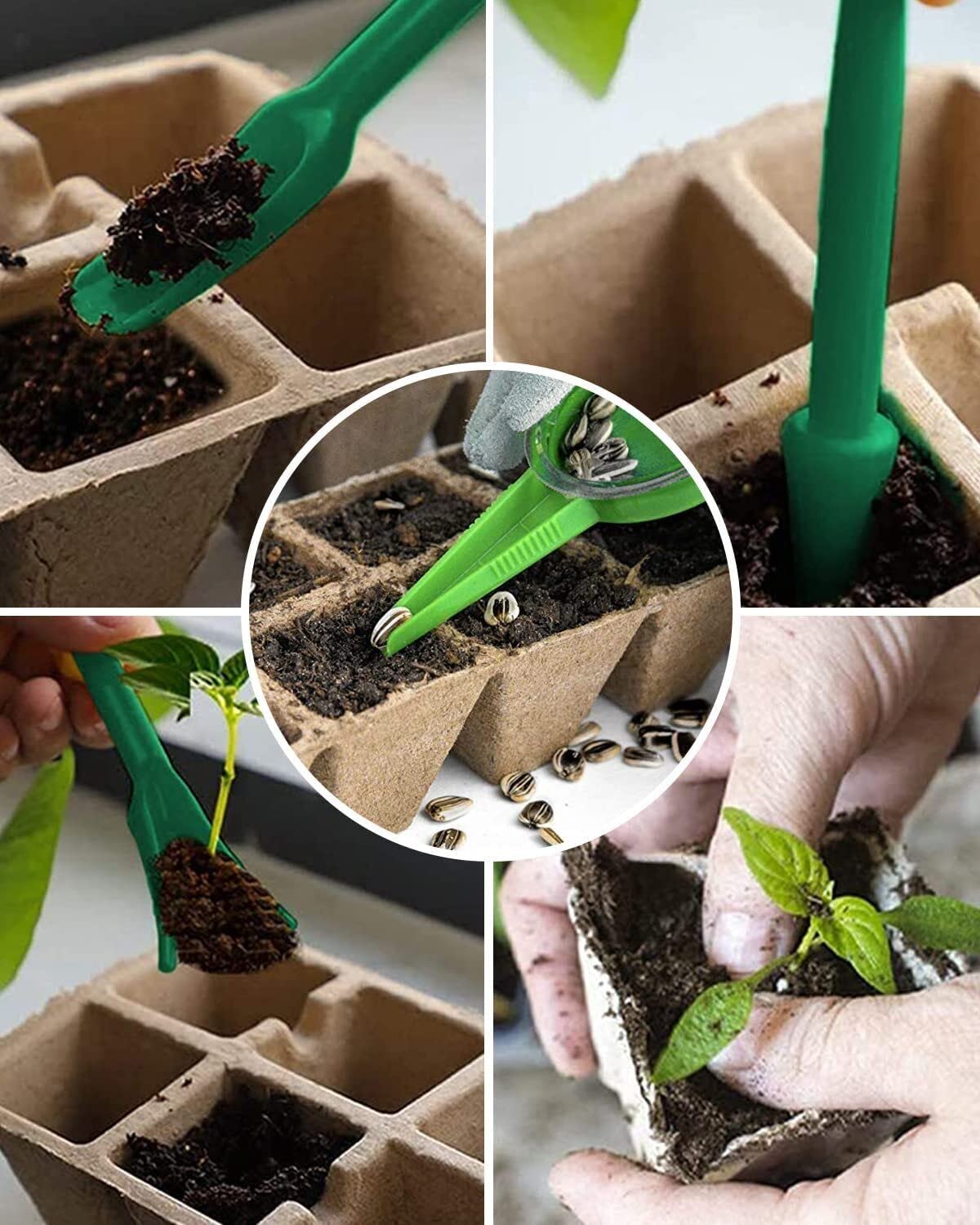 WY8 Seed Trays Starter Kit, Include 100 Biodegradable Pots for Seedlings 3 Plastic Growing Trays with 3 Crystal Lids - Image 3
