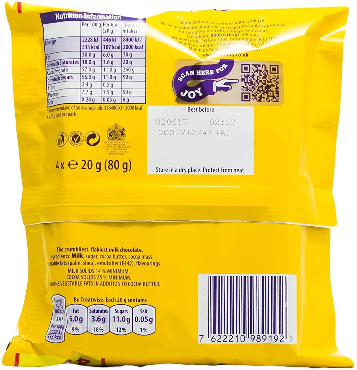 Cadbury Flake 20g Bars - Pack of 80