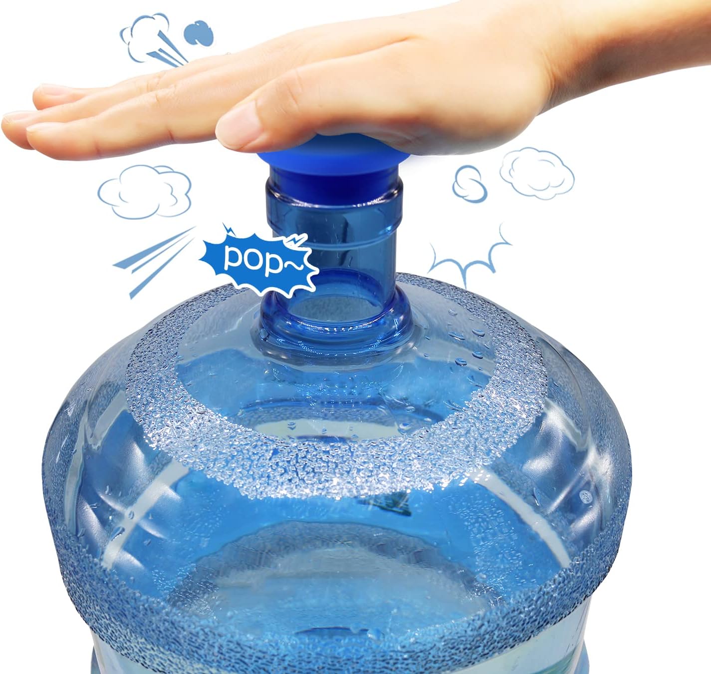 5 Gallon Water Jug cap,Silicone Reusable No Spill Top Lids Cover with Leak Proof and Air Tight design,Fits 55mm bottles-pack of (5)