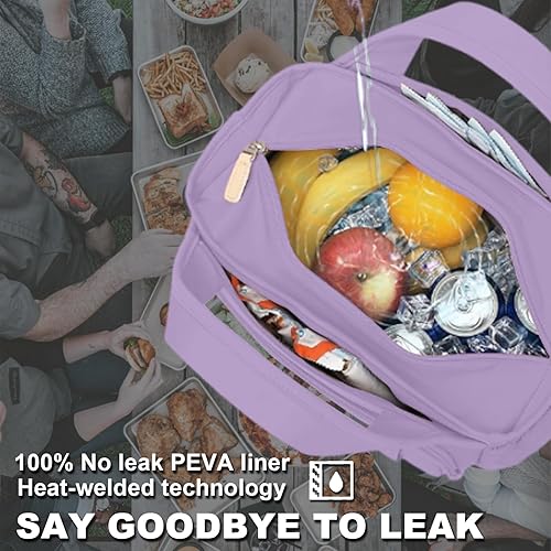 Miniatura 5 de Artelaris Bolsa de almuerzo para mujer, lonchera aislada para el trabajo, bolsa de almuerzo grande a prueba de fugas, bolsa de almuerzo para mujer