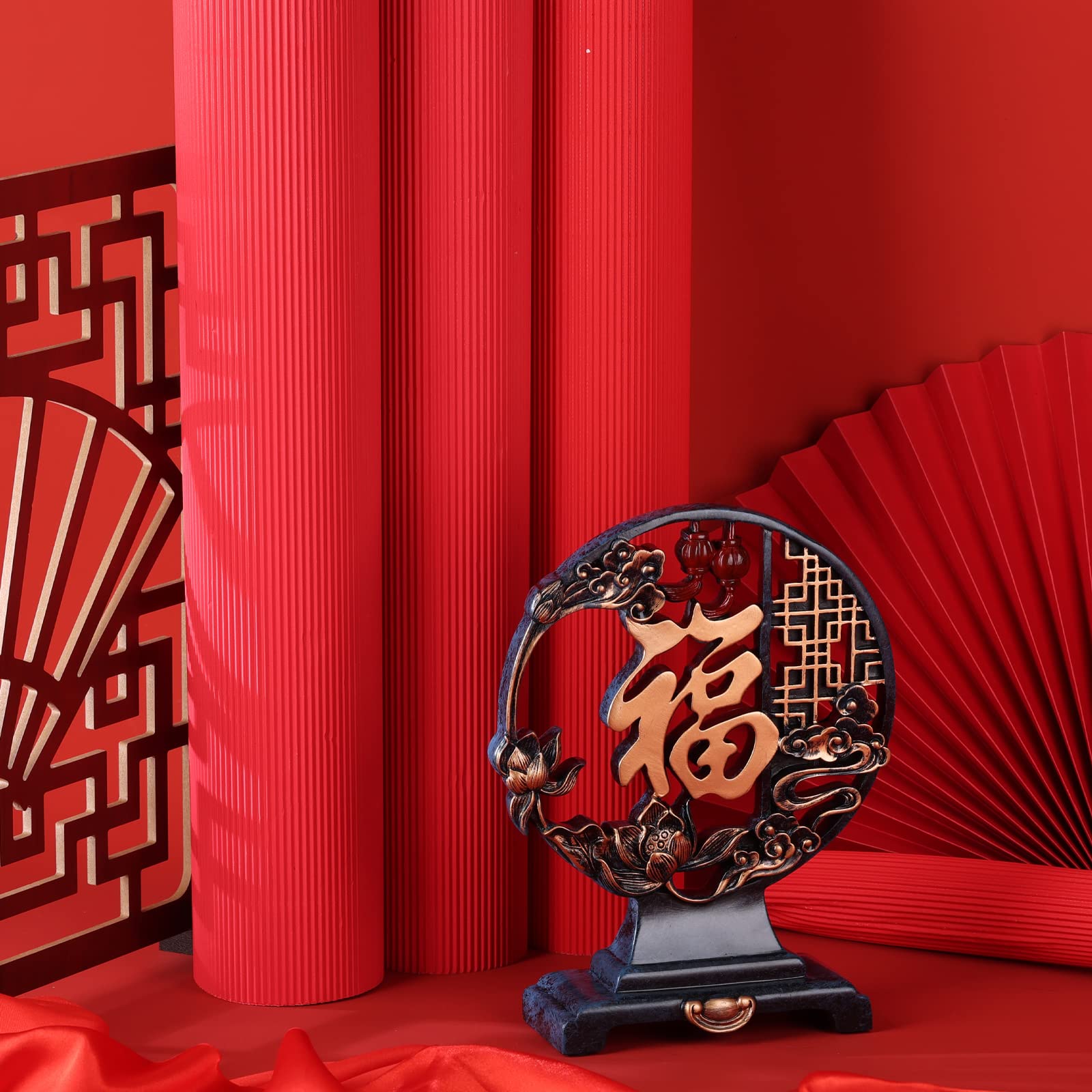 LINYTHER Chinese Decorations Art Deco Decor Unique Living Room Decor and Accessories Bookshelf Decor Desktop Decor Holiday Decorations Gifts Blue Gold Living Room Decoration Porch Sculpture