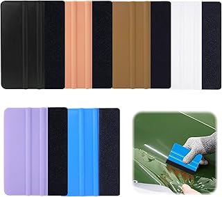 ChAusa 6 Piezas Espatula Vinilo, Vinilo Herramientas para Láminas Tintadas de Coche, Espátula para Vinilo con Gamuza Suave del Fieltro,Plástico Fieltro Raspador, Raspador de Película de Coche