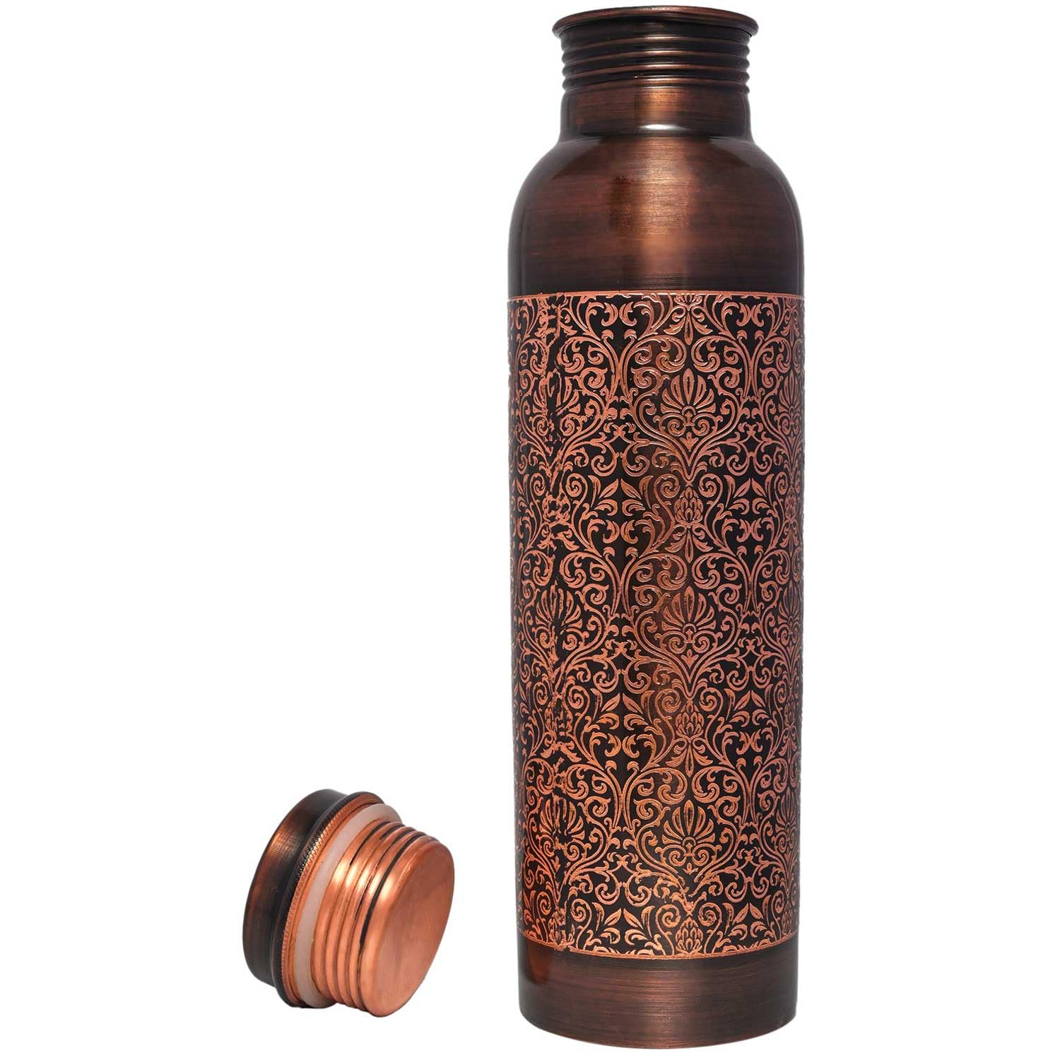 ANCIENTIMPEX Bottiglia di rame Premium Retro Finish, capacità 950 ml per benefici per la salute ayurvedica
