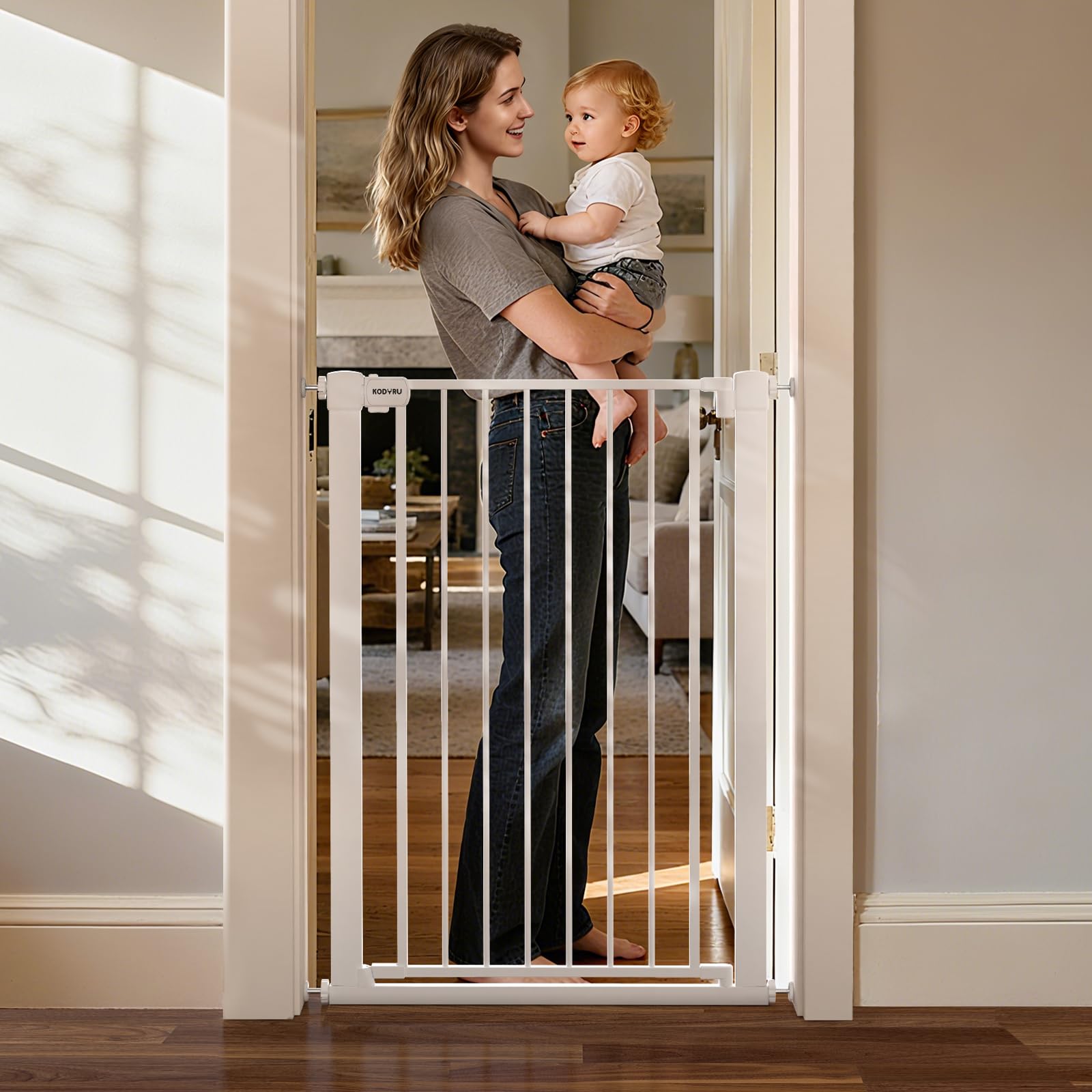KODYRU 43 inch Tall Safety Dog Gate