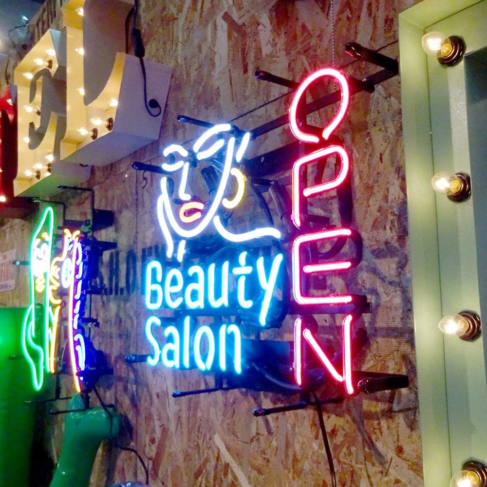 信頼 アメリカン ネオンサイン オープン 美容室 Beauty Salon Open ｈ4 W530mm ネオン看板 ネオン管 西海岸風 インテリア アメリカン雑貨 奇跡の再販