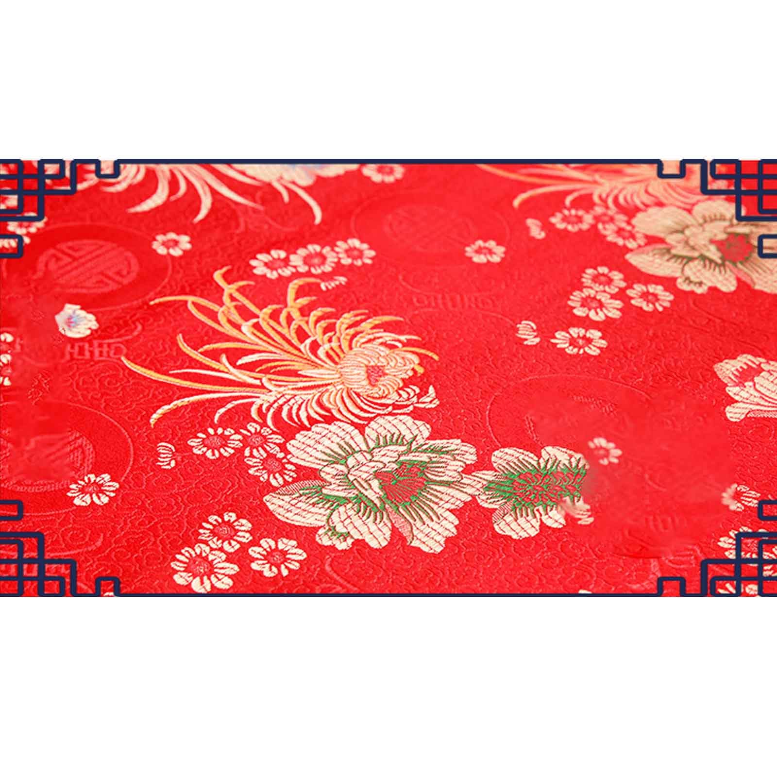 tkanina w kwiaty, Brokatowa satynowa tkanina kwiatowa do samodzielnego szycia, wzór kwiatowy chryzantemy, ręcznie robiony mebel, retro, wysokiej klasy cheongsam, 75X100 cm