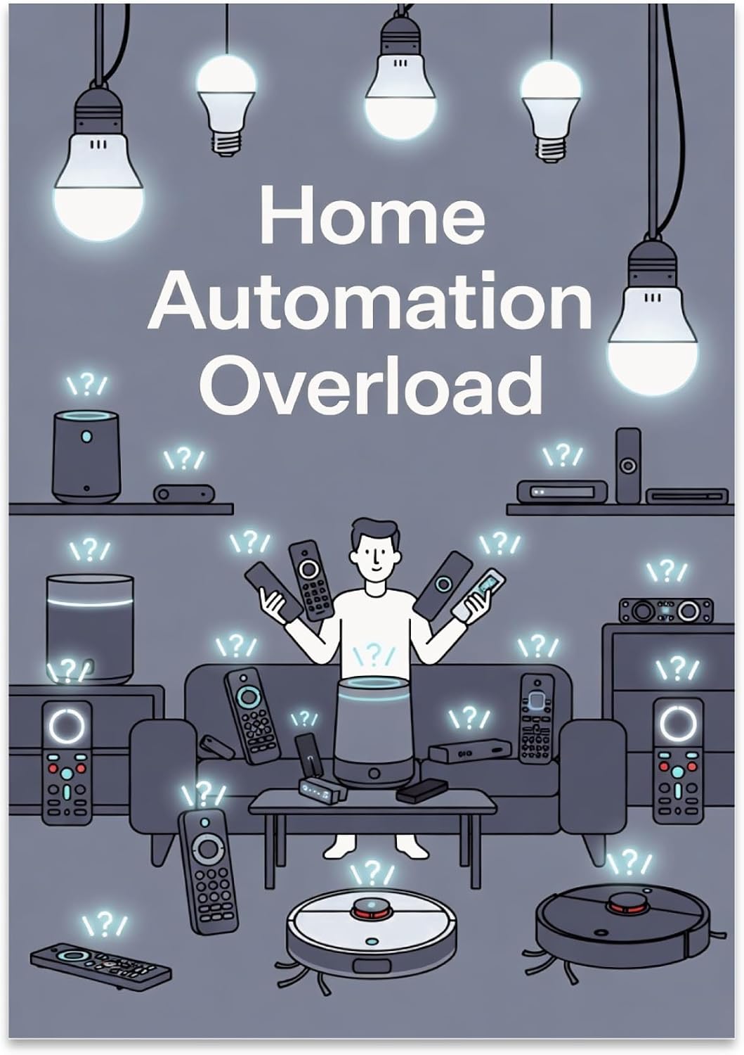 Home Office Poster Print - Home Automation Overload - 13x19 - Modern Smart Humor