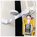 Door Buddy Child Proof Door Lock & Cat Door Stopper. Adjustable Door Strap Latch to Baby Proof Door & Keep Toddler out of Cat Food & Litter Box. Easy Pet & Baby Gate with Cat Door Interior Alternative