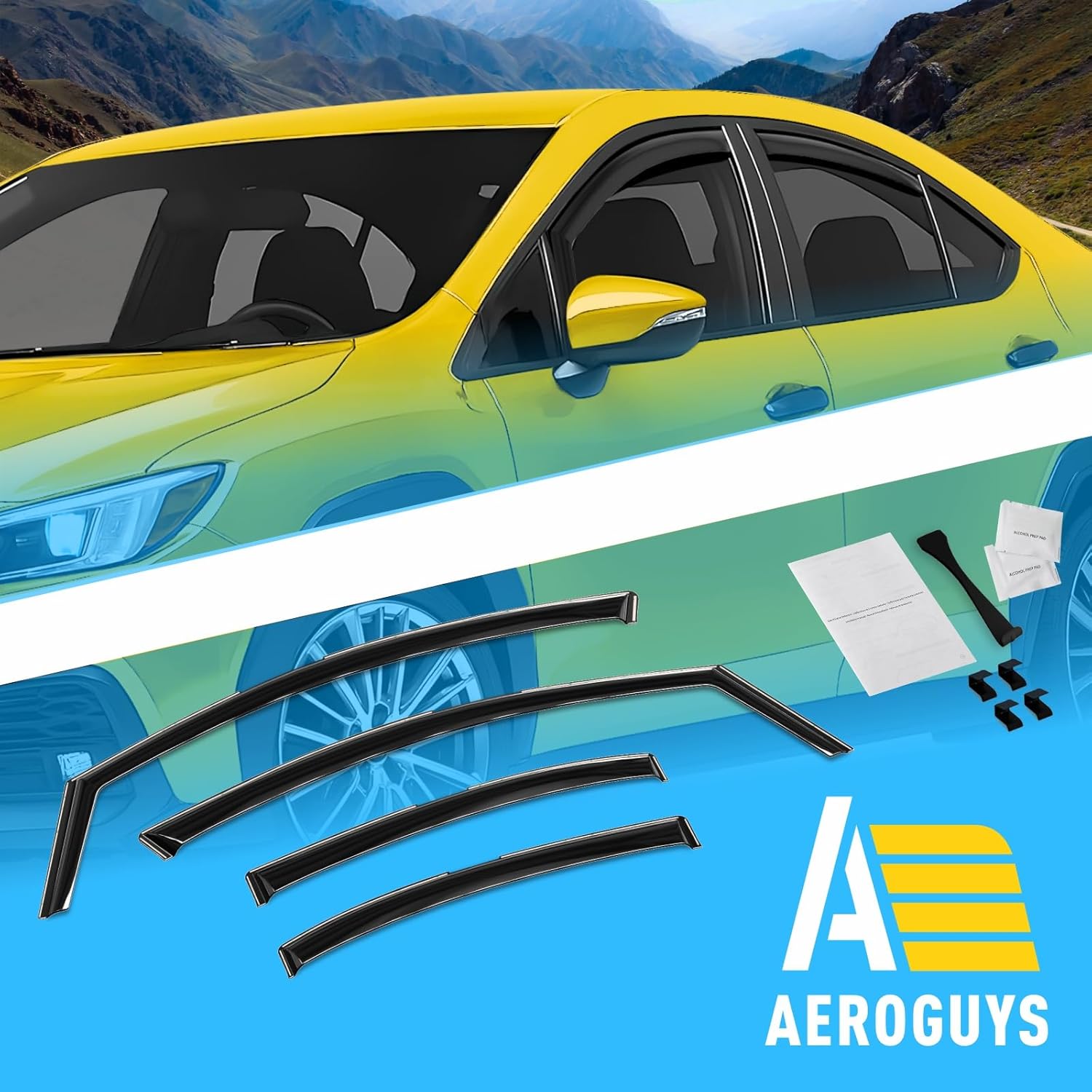 Extra Durable Window Deflectors in-Channel Window Visors Rain Guards Fit for Subaru WRX 2022-2026, Sun Visors, Wind Vent for Shades, Exterior Car Accessories - 4 pcs. AG0983