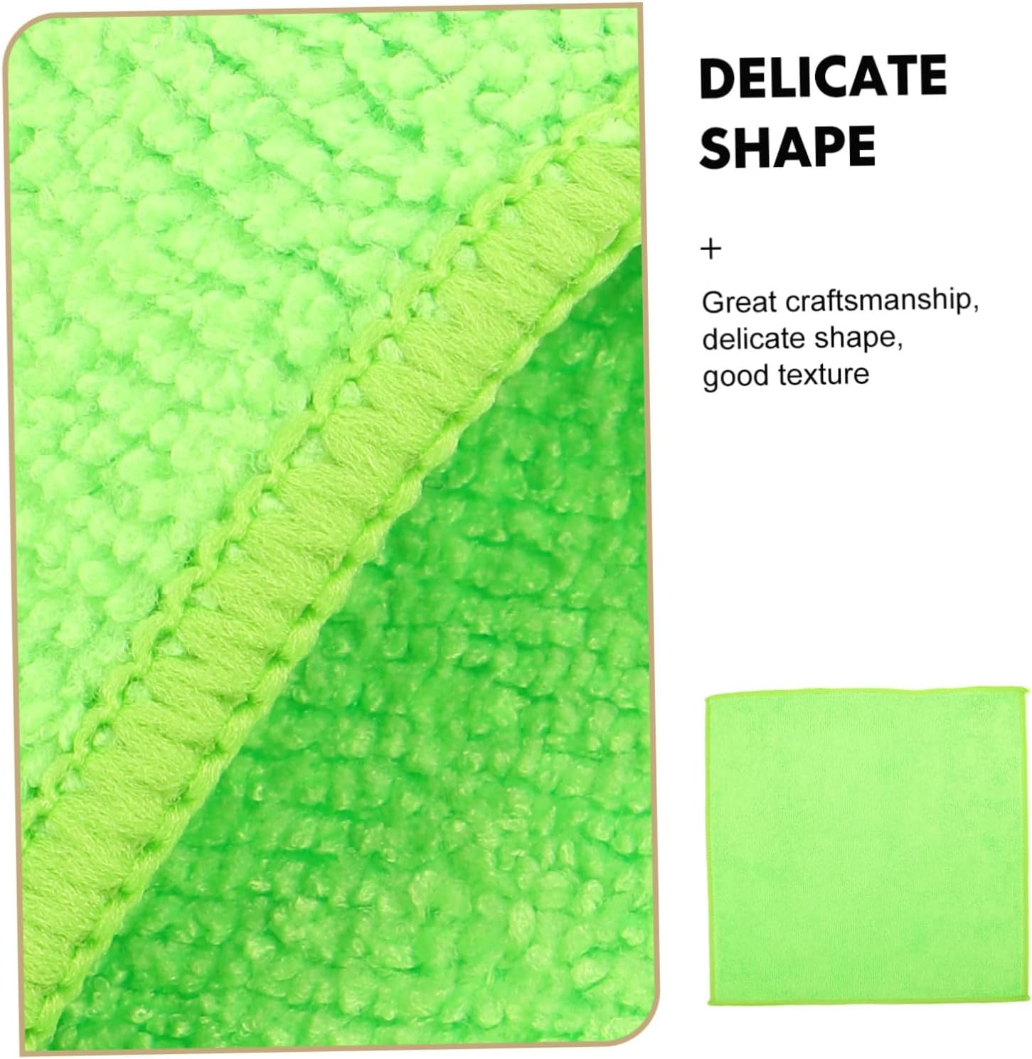 10pcs Green 30x30cm Microfiber Car Detailing Cloths Reusable Automotive Polishing Towels for Interior and Exterior Auto Wash Cleaning