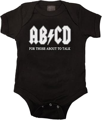 AB/CD Baby One Piece Bodysuit Romper, Black 6-12 Months