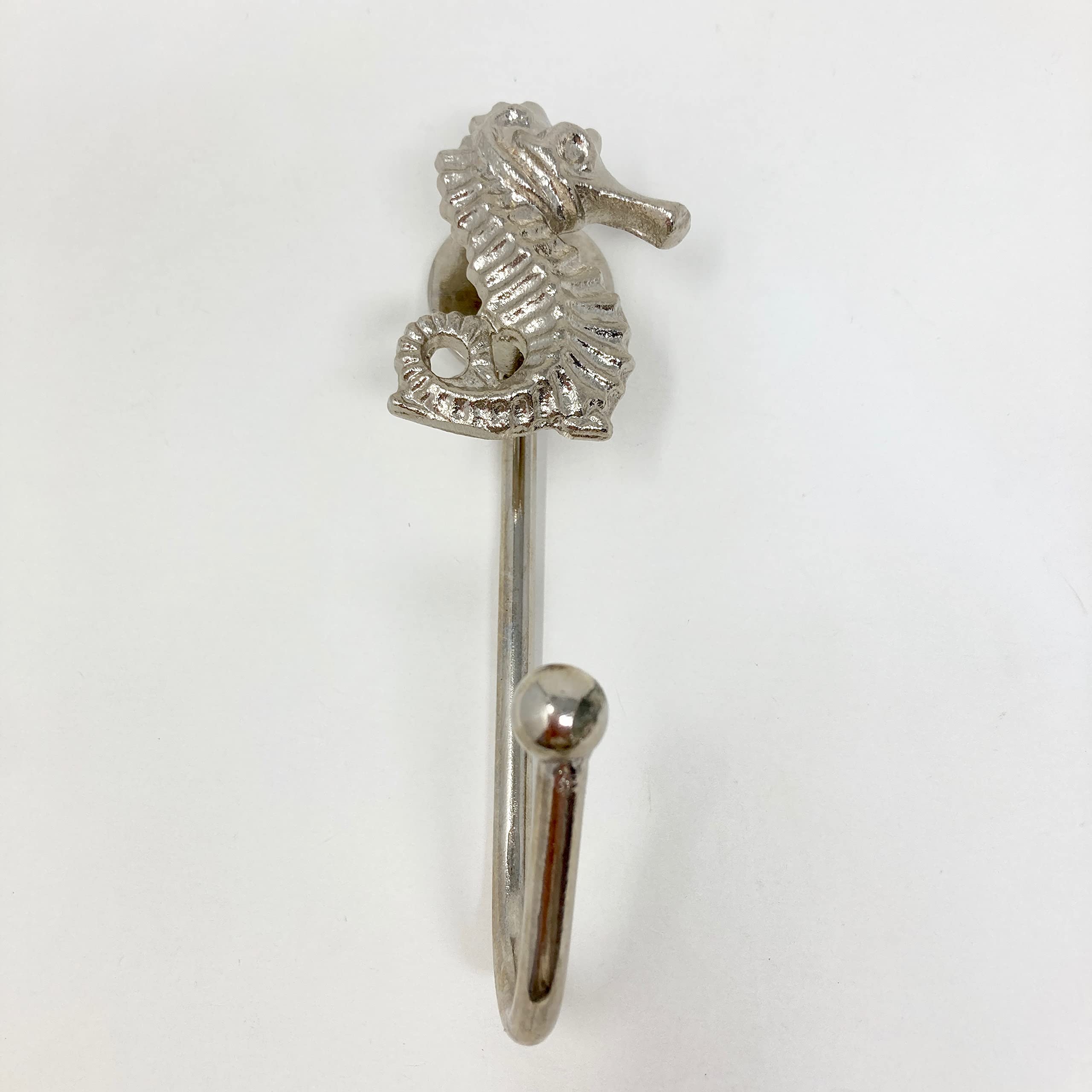 Knobs By Blossom Silver Sea-Life Marine Nautical Hooks (11. Seahorse)
