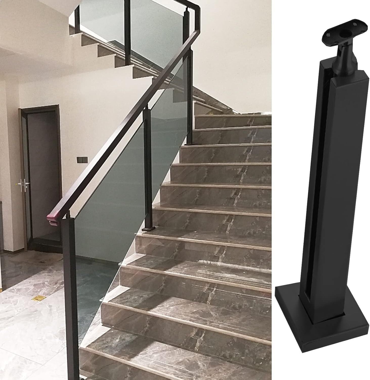 Poteau de balustre en verre en acier inoxydable haute rigidité pour un maintien sans perçage