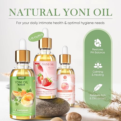 Miniatura 3 de 3 piezas de aceite natural de yoni para mujeres, aceite de feminina humectante vaginal, reduce el olor, restaura el equilibrio del pH, ayuda