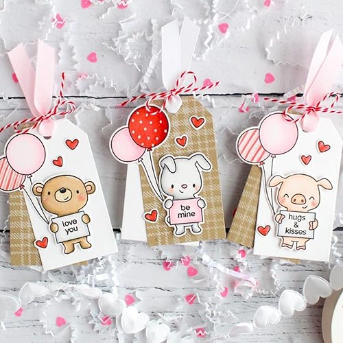 Miniatura 6 de Juego de sellos y troqueles de animales y palabras para hacer tarjetas, sellos transparentes y troqueles de corte de metal para álbumes de recortes,