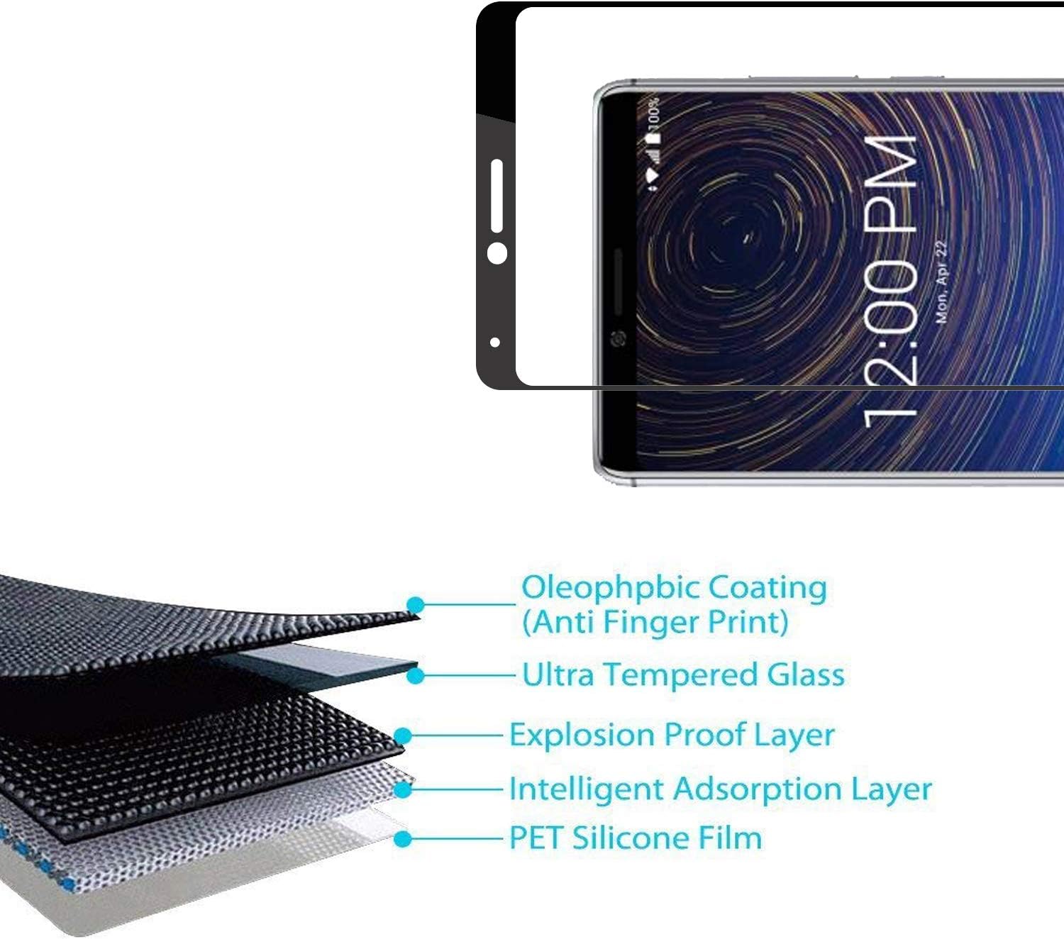 beukei (3-Pack) Compatible for Coolpad Legacy Screen Protector Tempered Glass,Full Screen Coverage, Touch Sensitive,Case Friendly