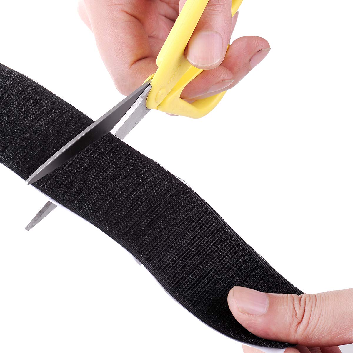 BQS 2" Width Self Adhesive Hook and Loop Sticky Back Tape Fastener Length 10' (Black)