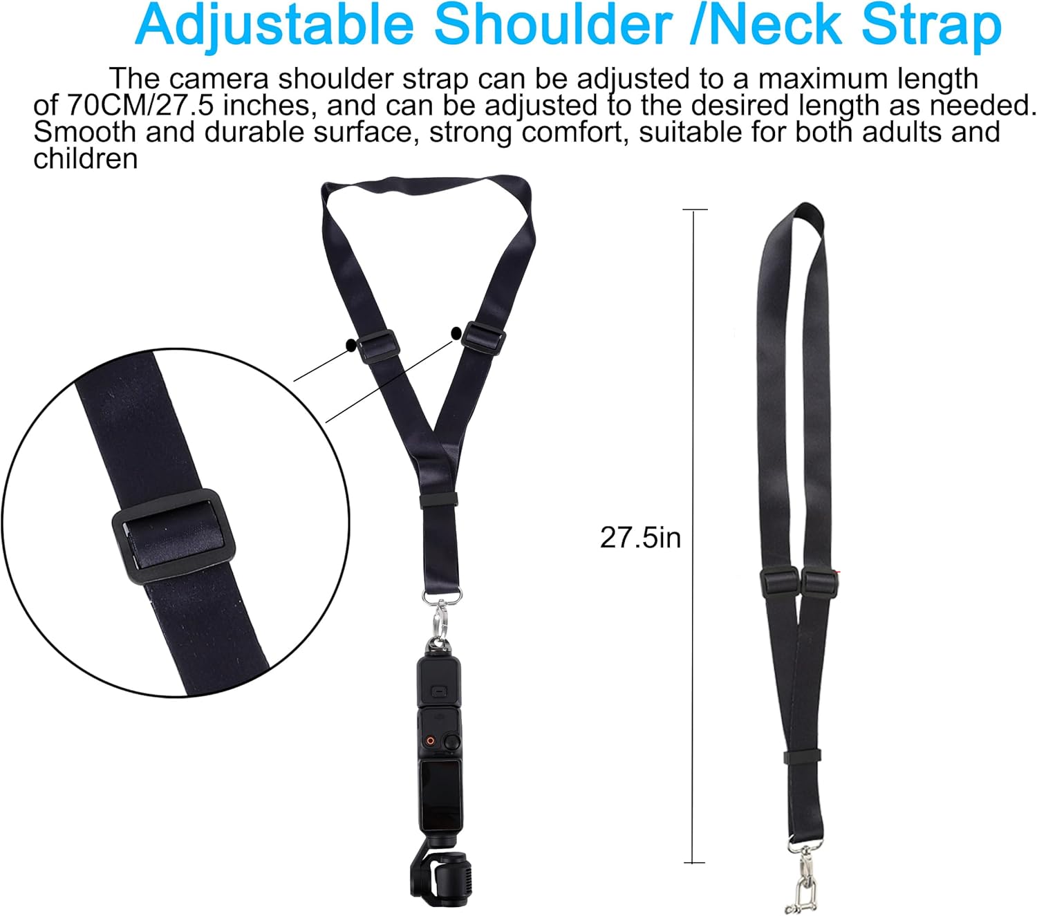 PellKing Neck Lanyard Shoulder Strap for DJI Osmo Pocket 3 Camera Mount Accessories Compatible with GoPro Insta360 Action Camera - Image 7