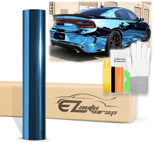 60 x 720 pulgadas (5 x 60 pies), calcomanía de vinilo cromado supercast azul claro para automóvil, vehículo, motocicleta, hoja de calcomanías con
