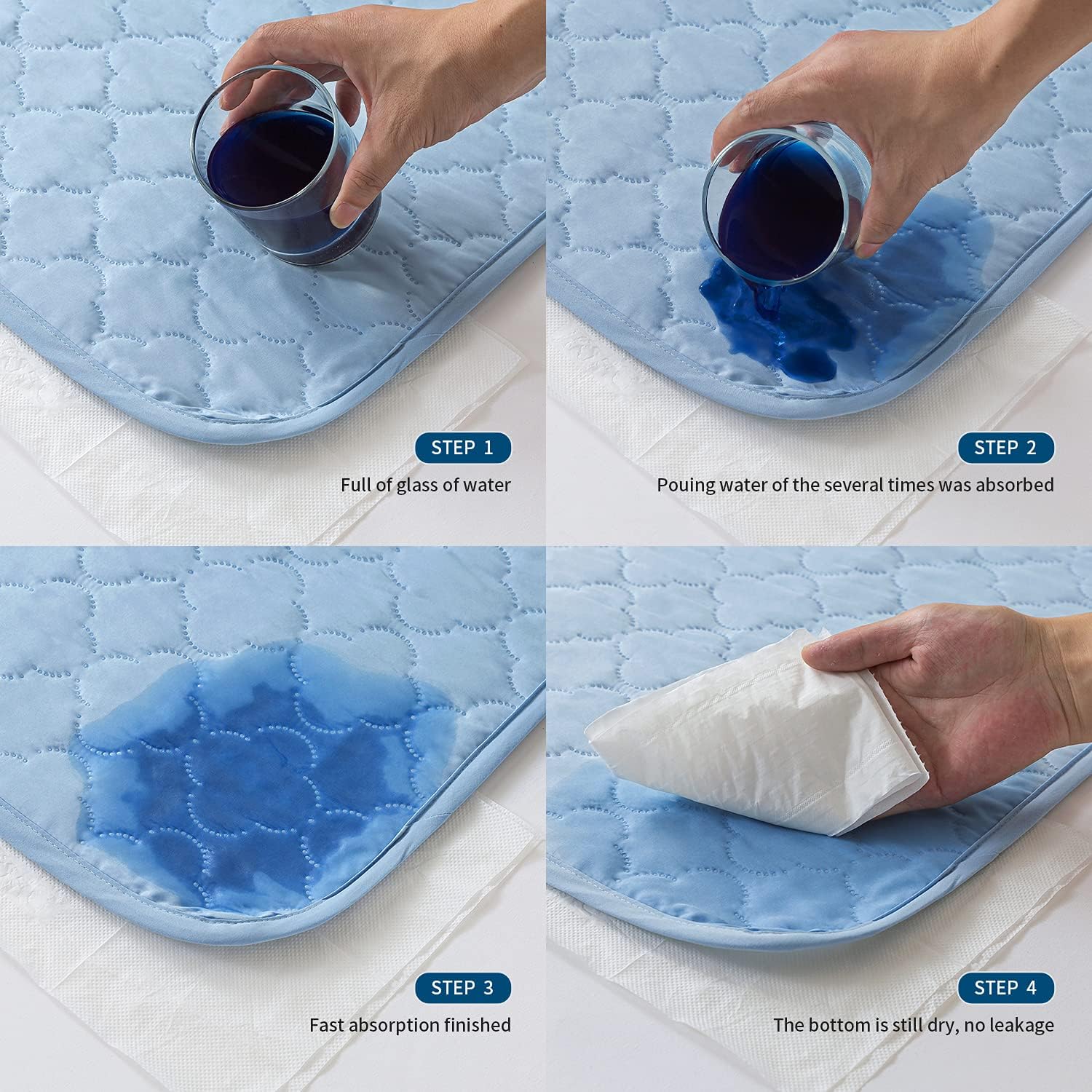 Decroom Waterproof Pads with White Piping-34x52, One Pack