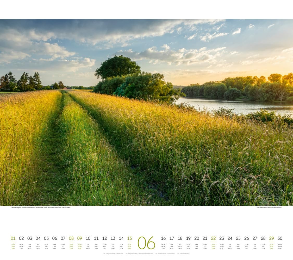 Wege Kalender 2025, Wandkalender im Querformat (54x48 cm) - Landschaftskalender mit traumhaften Pfaden in der Natur