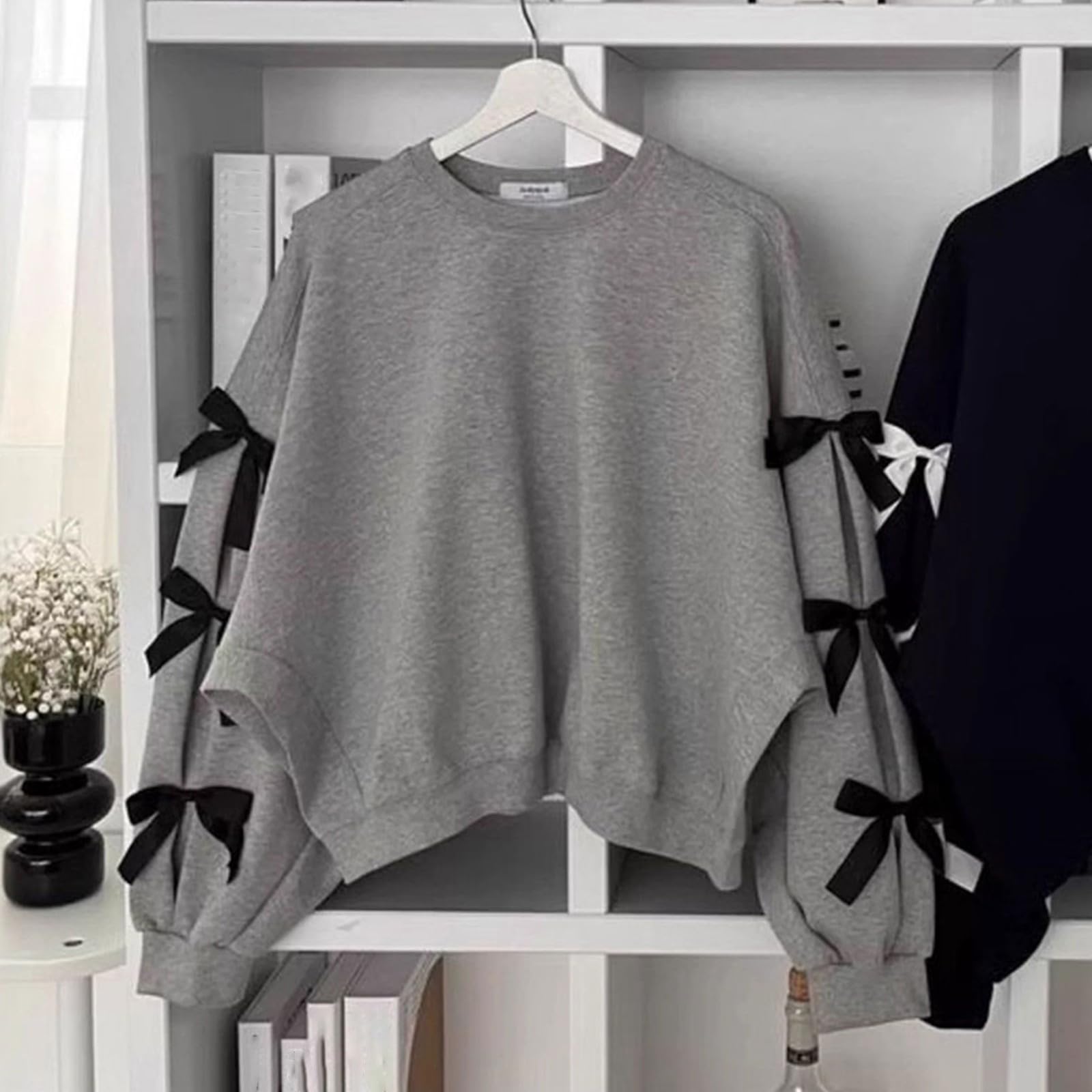 Sweat-shirt surdimensionné tendance à col rond à manches longues décontracté tendance hauts amples pour enfants confortables et doux