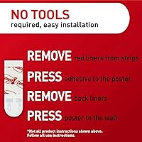 Vista 8 de Tiras adhesivas para póster Command, colgadores para pósteres sin daños, tiras adhesivas para pared sin herramientas para pósteres, 64 tiras