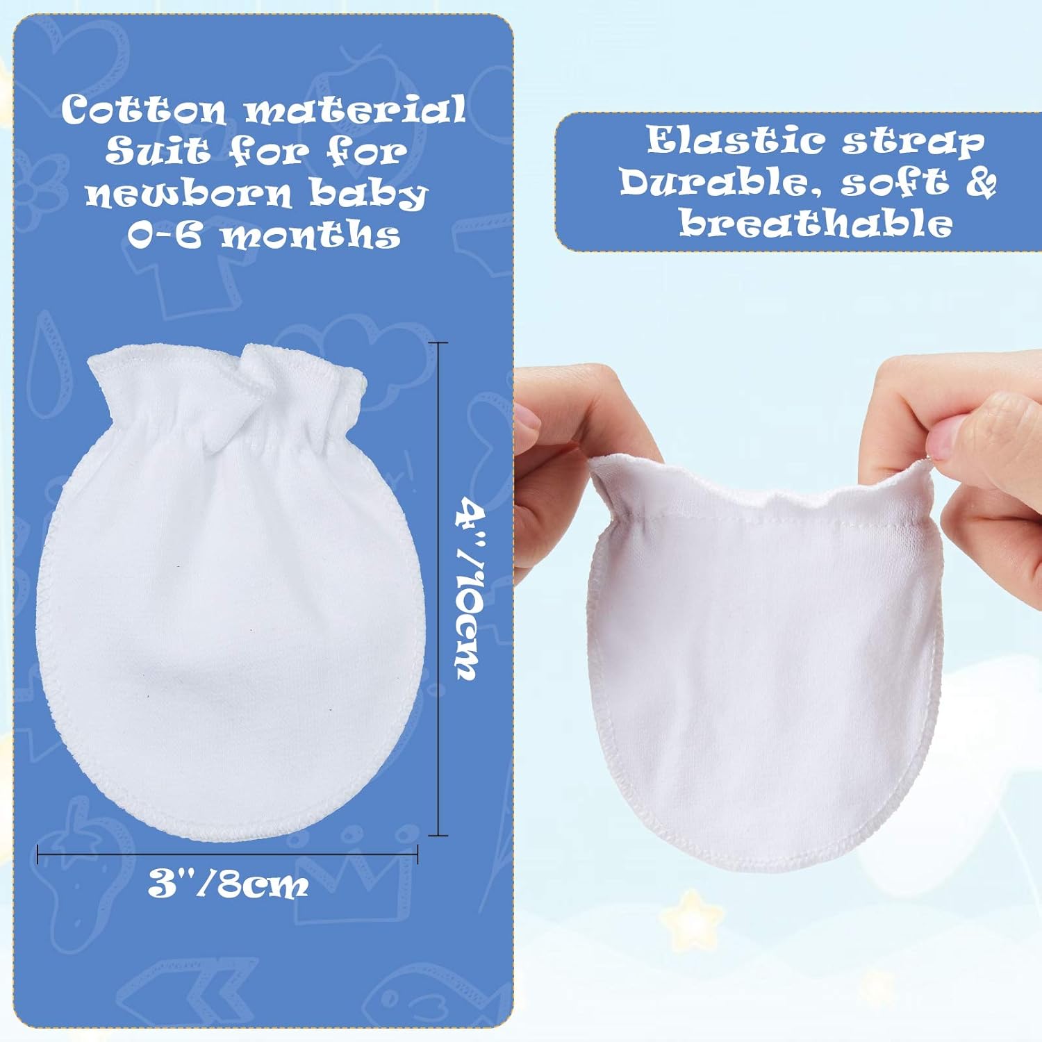 16 Pairs Newborn Baby Mittens No Scratch Gloves Unisex Newborn Mittens for baby Boys Girls 0-6 Months (Multi-Color): Clothing