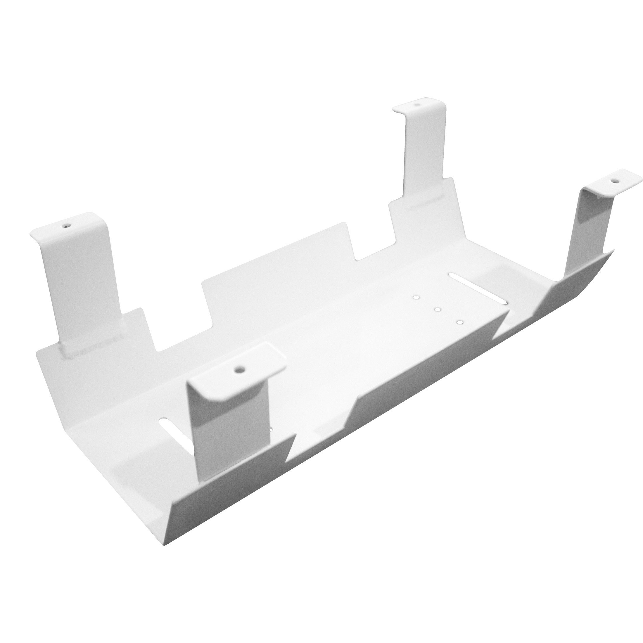 Weber Büro Easy - Tavolo da conferenza a forma di barca, 240 x 120 cm, bianco con elettrificazione, colore struttura: bianco