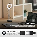 NEEWER Basics 5"/13cm lumière de bureau avec support, support de téléphone, 10W LED Selfie Light Compatible avec iPhone pour l'enregistrement vidéo Ordinateur portable Webcam Zoom Video Conference Lighting Maquillage, Noir BR60