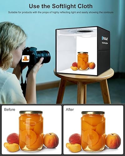 Miniatura 5 de Caja de estudio fotográfico, PULUZ caja de luz plegable de 40 cm con anillo de luz LED de 160 luces, kit de tienda de campaña portátil