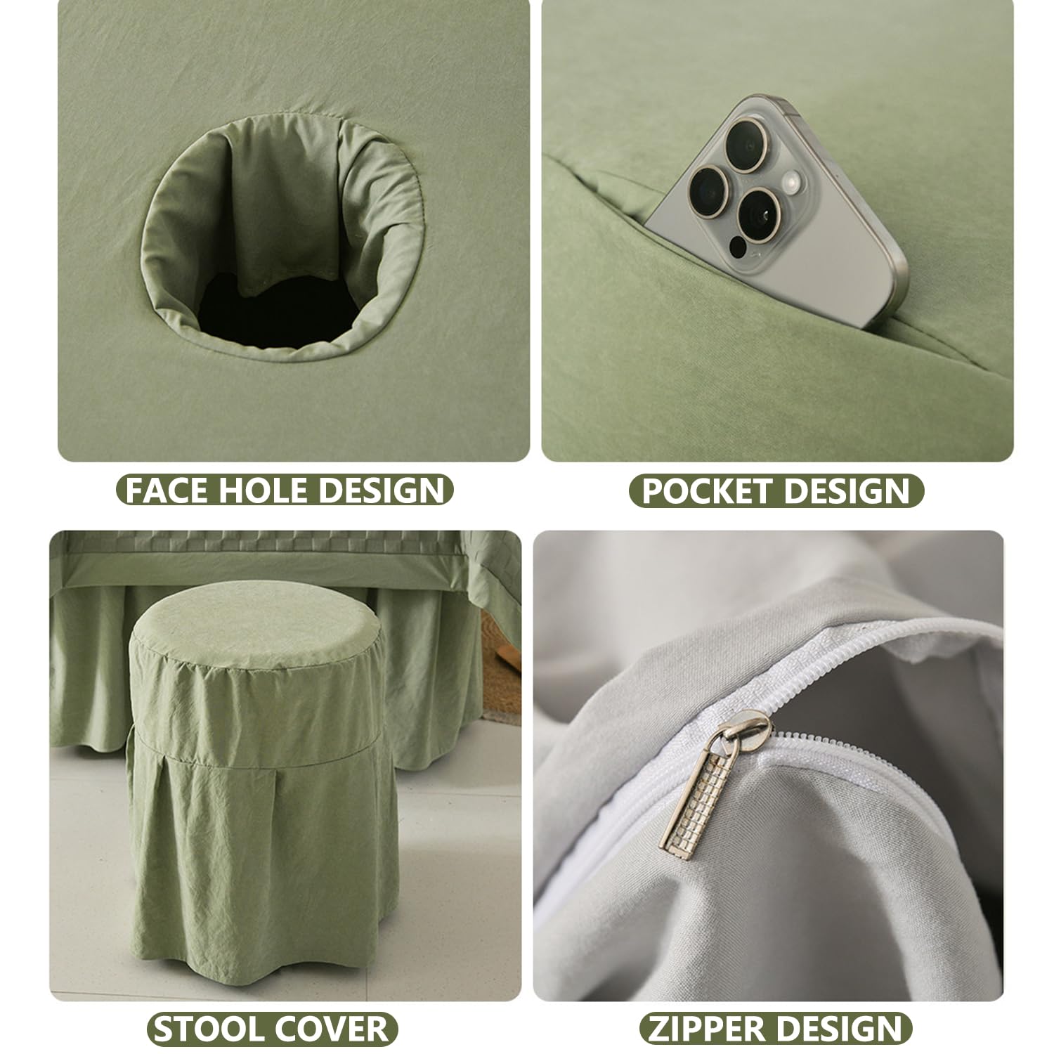 4 Pcs Couverture De Table De Massage Spa Couverture De Lit Salon De Beauté
