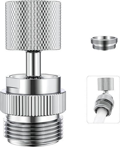 Vista 34 de Adaptador de manguera de jardín giratorio de 360°, adaptador de grifo a manguera con aireador, adaptador de fregadero macho a hembra para baño