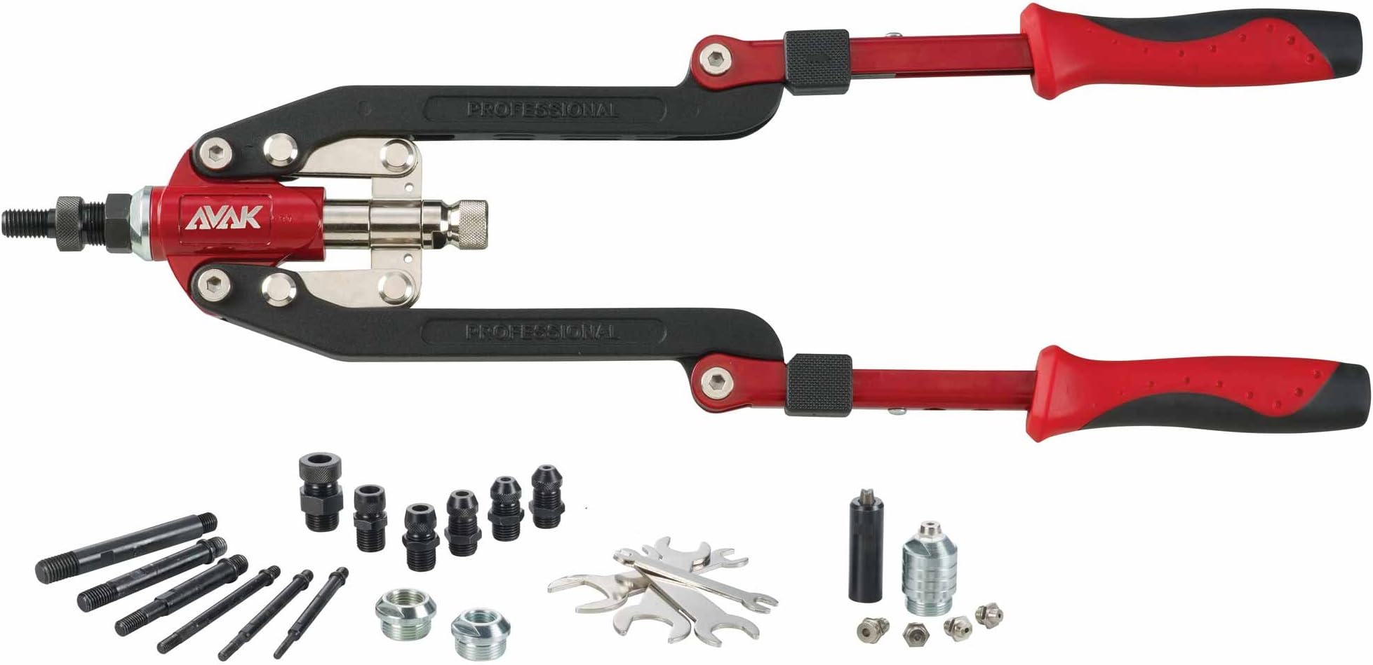 AVAK MaxDuty Flex Duo - 2-in-1 Heavy Duty Flexible Handle Fastening Tool for 1/4" Rivet and 1/2" Blind Rivet Nut (Standards UNC)