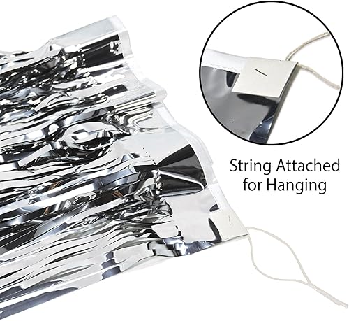 Miniatura 8 de Beistle Cortina colgante de plástico metálico rojo de 15 x 10 pies para decoración de fiestas de cumpleaños, flotadores de desfile, celebraciones